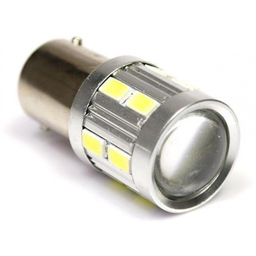 LED auto žárovka 12V BAY15S 16xSMD5630 s čočkou 3,6W