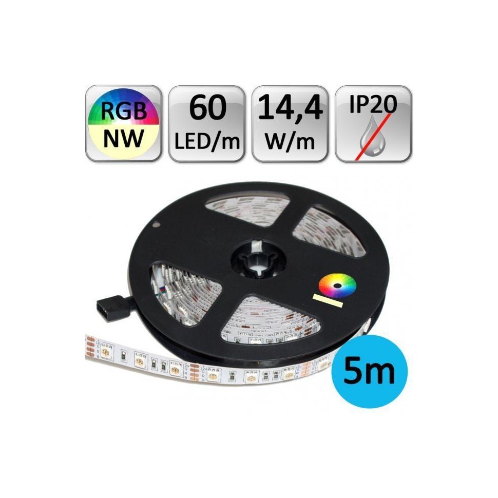LED pásek 5m RGB+NW neutrální bílá 14,4W/m 60LED/m 5050
