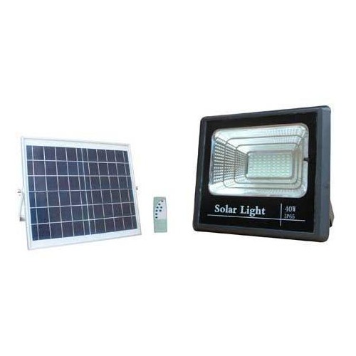 Solární LED reflektor s dálkovým ovladačem a externím solárním panelem 16W SMD2835 1200 lm STUDENÁ
