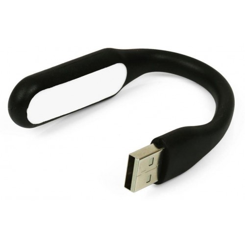 USB Flexibilní LED lampička 5V, černá, studená bílá