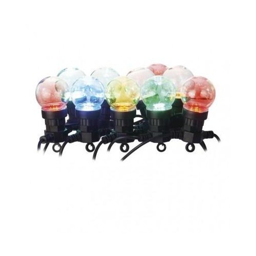 LED světelný řetěz – 10× párty žárovky, 5m, multicolor