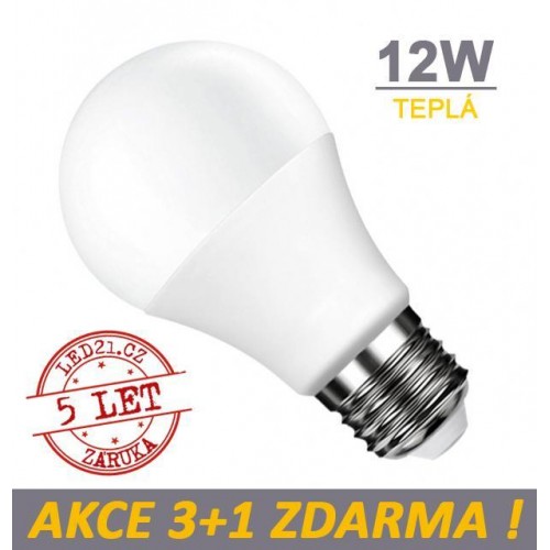 LED žárovka E27 12W 18xSMD2835 1155lm CCD TEPLÁ
