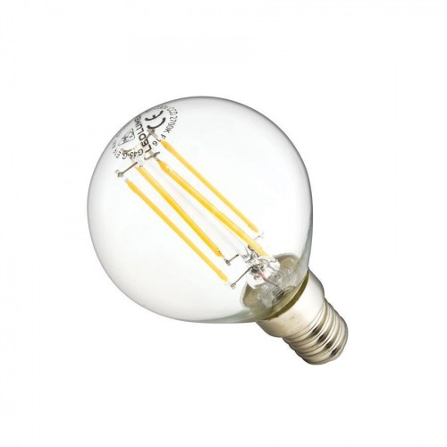 LED žárovka 4W Globe 4xCOS Filament E14 470lm TEPLÁ BÍLÁ