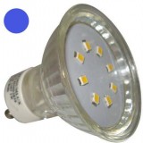 LED žárovka 1W 8xSMD2835 GU10 90lm MODRÁ