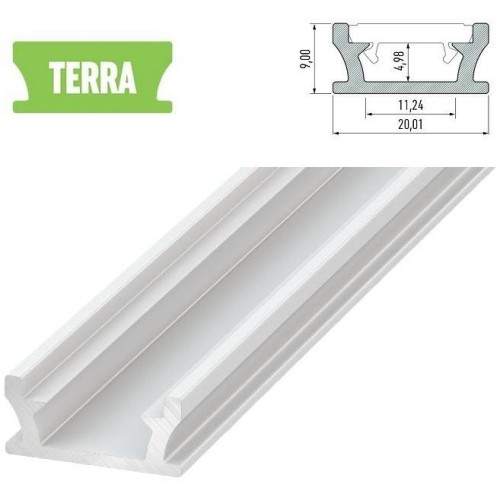 Hliníkový profil LUMINES TERRA 3m pro LED pásky, bílý lakovaný