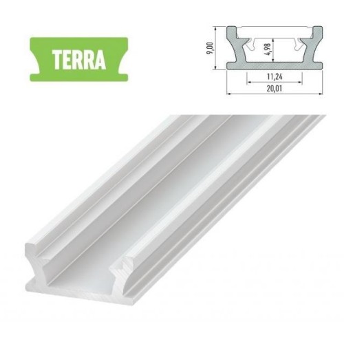 Hliníkový profil LUMINES TERRA 2m pro LED pásky, bílý lakovaný