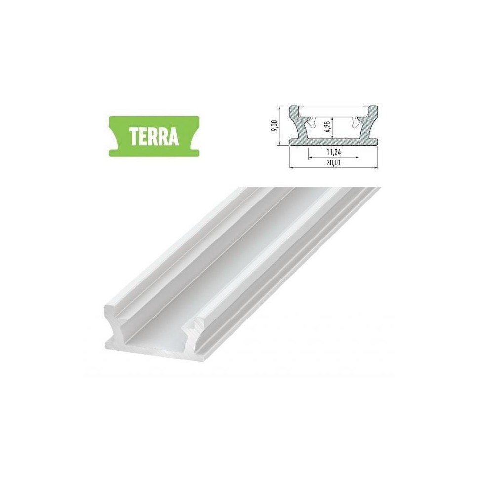 Hliníkový profil LUMINES TERRA 1m pro LED pásky, bílý lakovaný