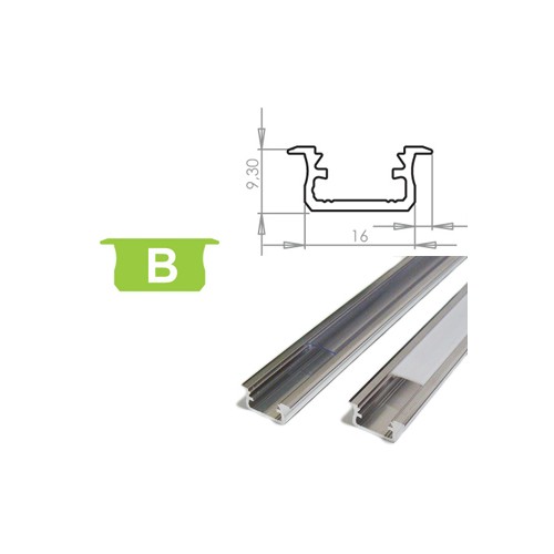 Hliníkový profil LUMINES B zápustný 3m pro LED pásky, hliník