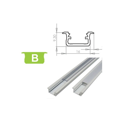 Hliníkový profil LUMINES B zápustný 1m pro LED pásky, bílý lakovaný