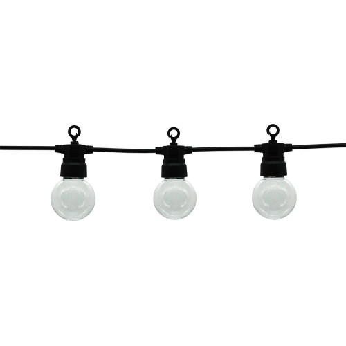 Černá Outdoor String Light se Bulbs 20pc 6W Studená bílá