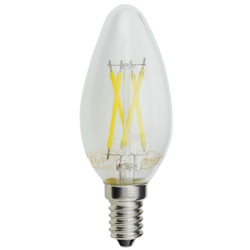 LED Filament Candle Žárovka C35 E14 Stmívatelná 4W Teplá bílá