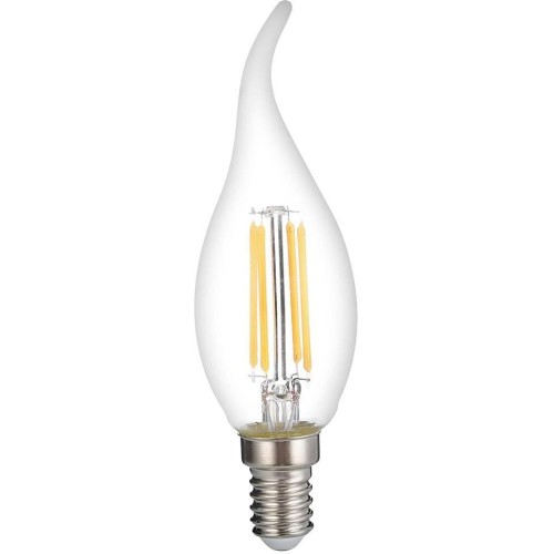 LED Filament Tip Candle Žárovka C35T E14 Clear Glass Stmívatelná 4W Teplá bílá