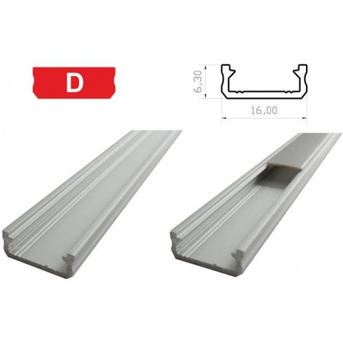 Hliníkový profil LUMINES D 1m pro LED pásky, stříbrný eloxovaný