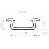 Hliníkový profil LUMINES Z zápustný 2m pro LED pásky, hliník