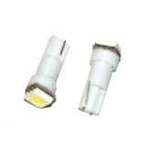 LED auto žárovka LED W2W W1,2W T5 R5 1 SMD 5050 bílá